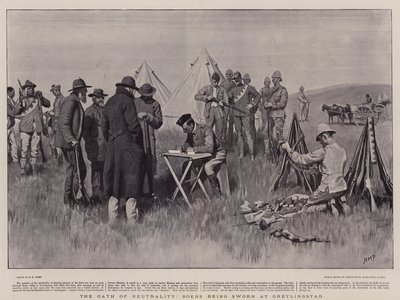The Oath of Neutrality, Boers being sworn at Greylingstad by Henry Marriott Paget